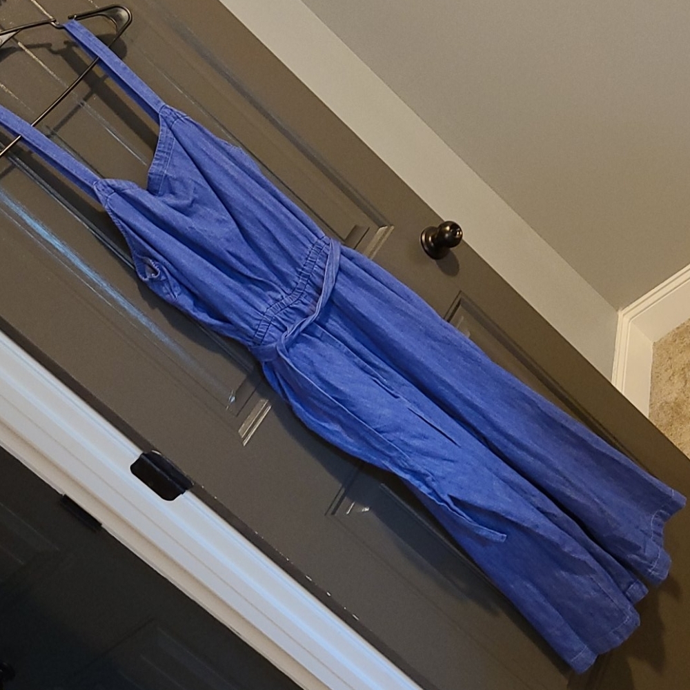 Jean wide leg romper